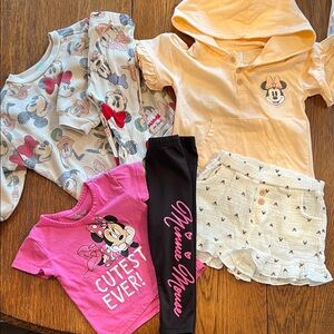 Disney Minnie Mouse 18m Kids Apparel Set Bundle- Pink, Black, Cream